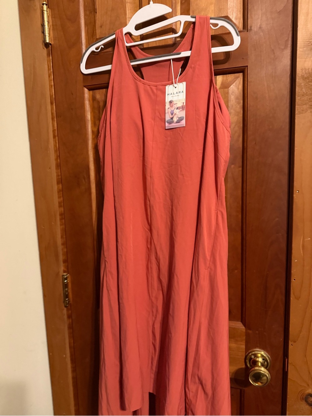 HALARA Coral Scoop Neck Maxi Tank Dress